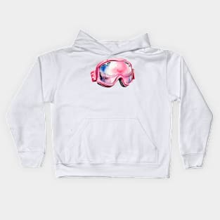 Pink Skiing Goggles Kids Hoodie